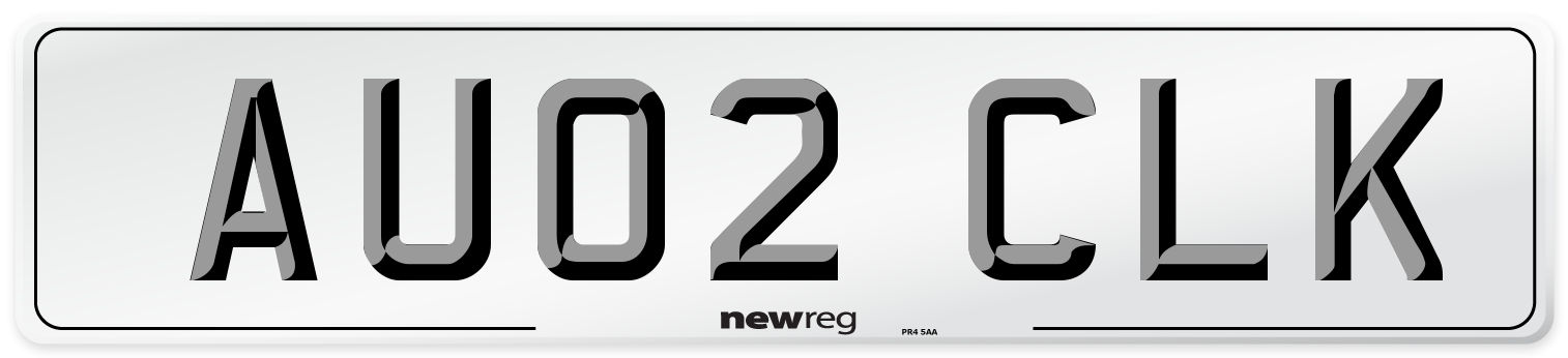 AU02 CLK Number Plate from New Reg